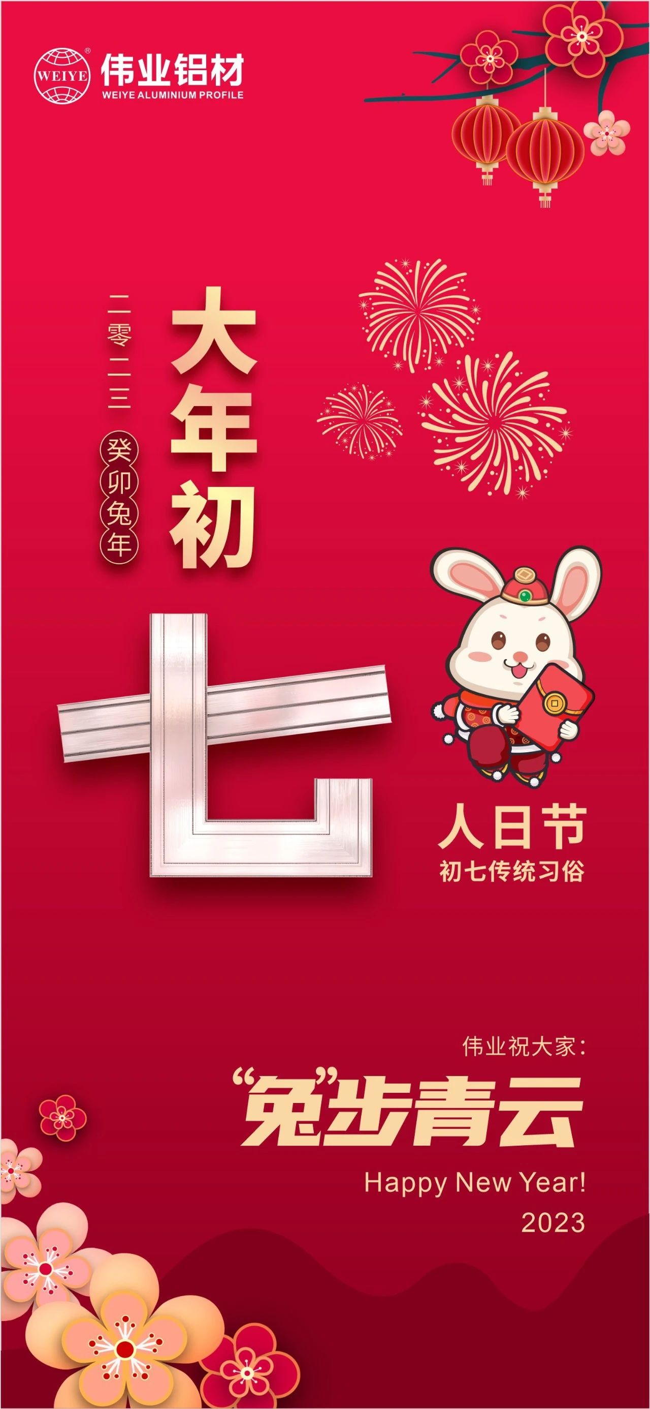 大年头七·人日节｜一定发祝您“兔”步青云！